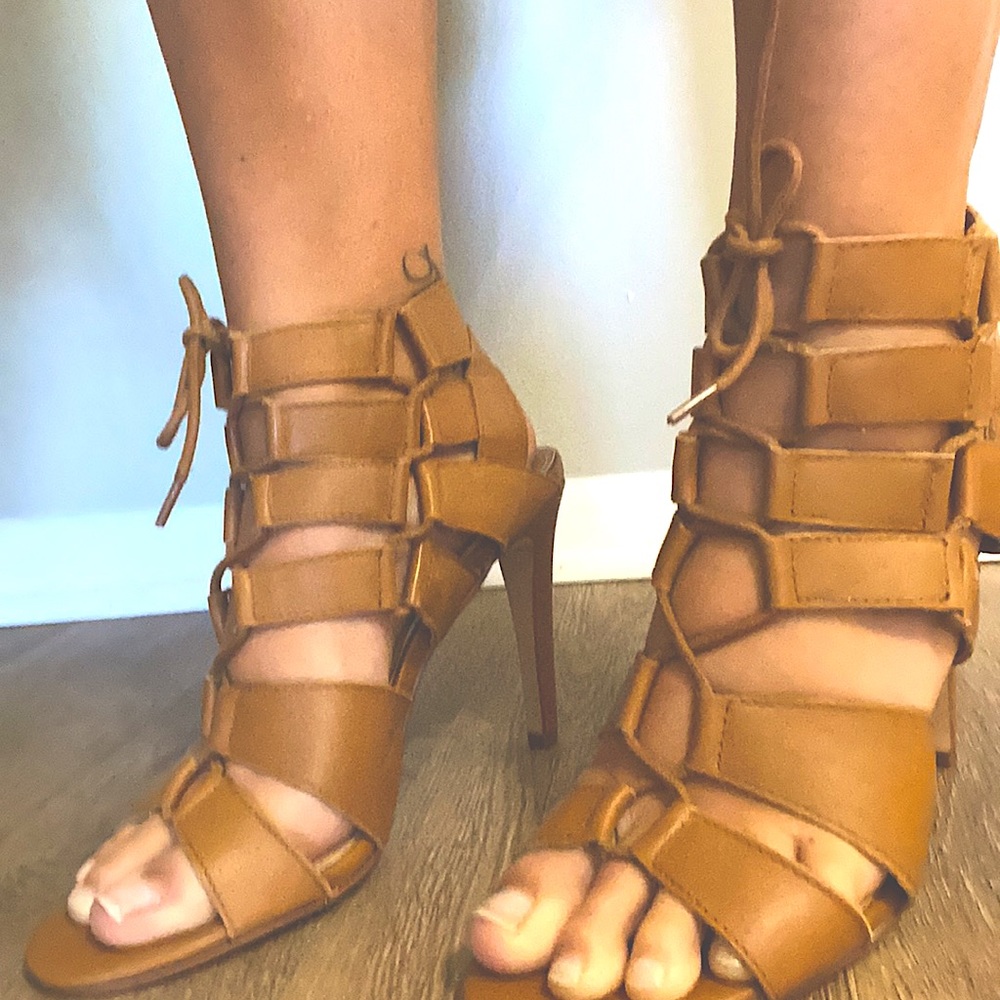 Dolce Vita Leather Cage Heels
